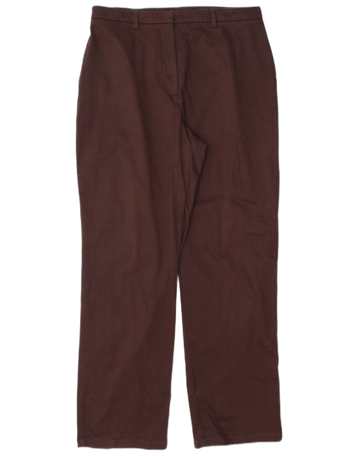 EDDIE BAUER Womens Straight Chino Trousers US 12 Large W32 L30 Brown