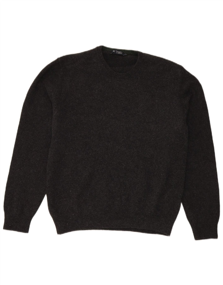 Hackett Mens Crew Neck Jumper Sweater XL Grey Wool