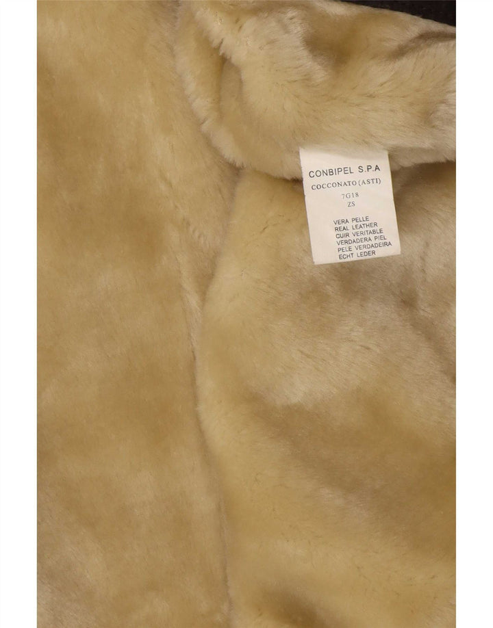 Conbipel Mens Sherpa Leather Jacket IT  50 Large Brown Leather