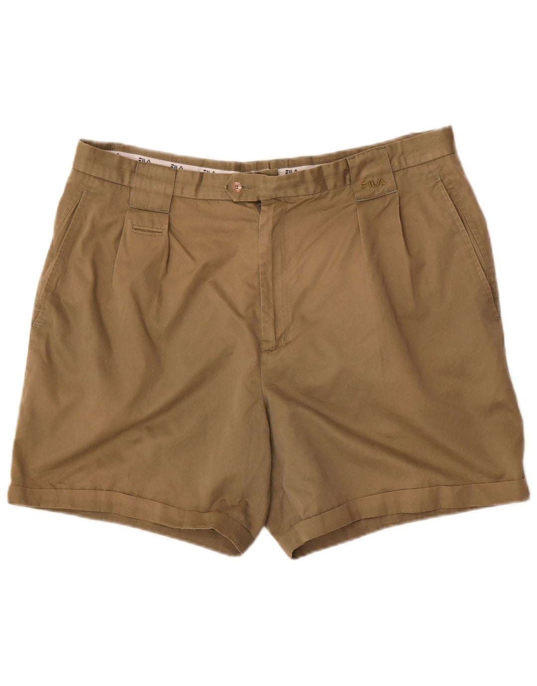 Fila Mens Pegged Chino Shorts W38 XL Khaki Cotton