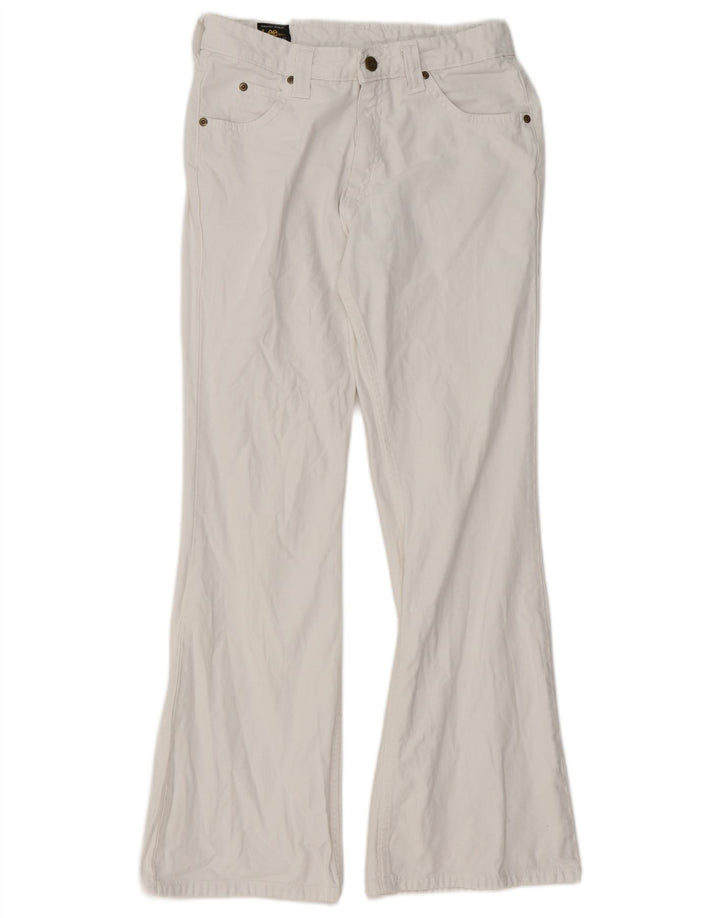 Lee Womens Flared Jeans US 12 Large W31 L29 White Cotton