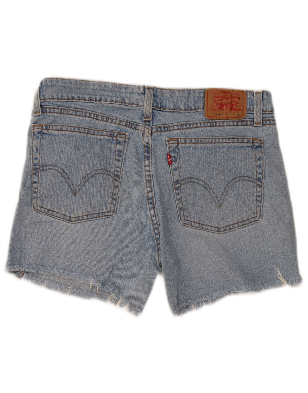 Levi's Womens 518 Super Low Denim Shorts Medium W32 Blue Cotton