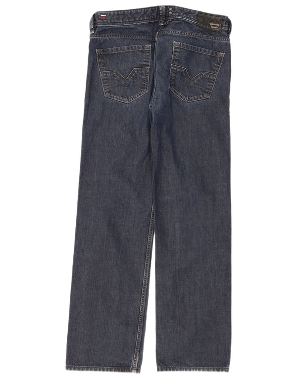 Diesel Mens Larkee Regular Straight Jeans W33 L32 Navy Blue Cotton
