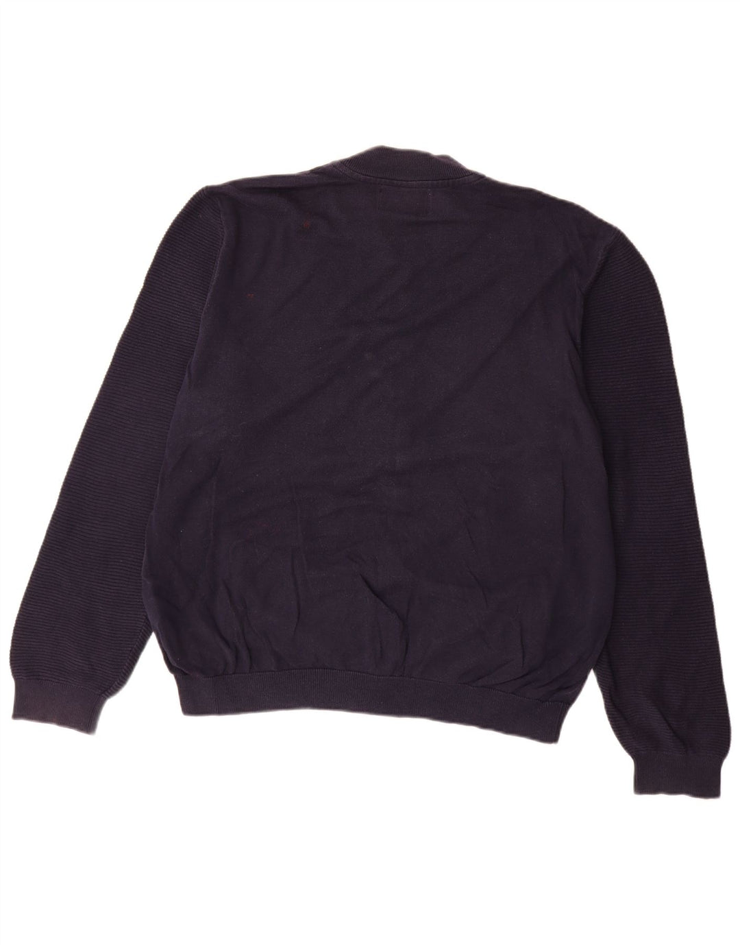 Marks & Spencer Mens Tailored Fit Full Zip Cardigan Sweater XL Navy Blue