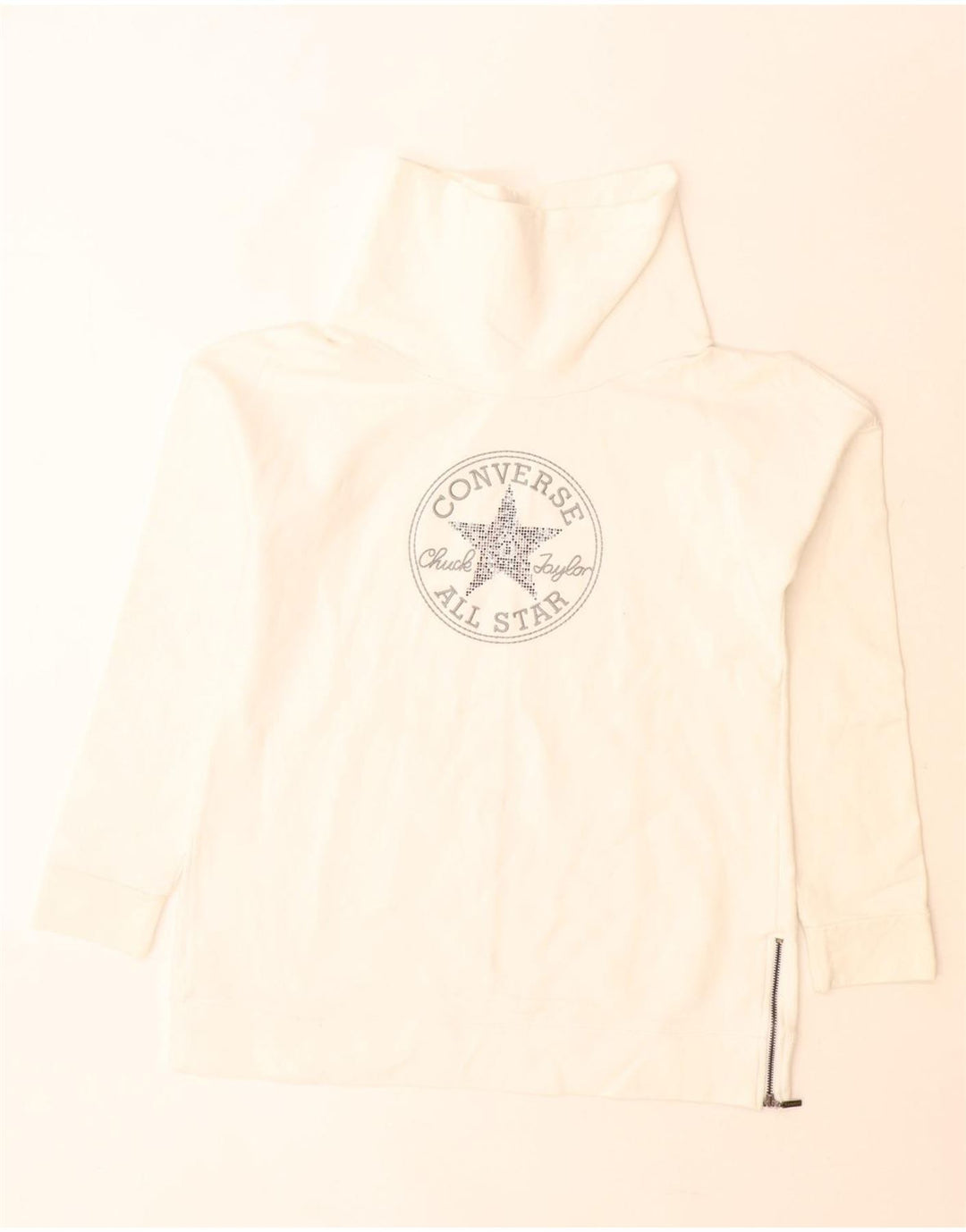 Converse Womens Graphic Sweatshirt Jumper UK 16 Large White Cotton