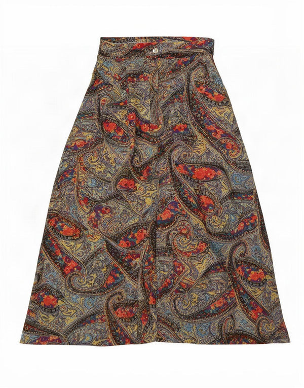 Vintage Womens Asymmetrical Skirt Large W32 Multicoloured Paisley
