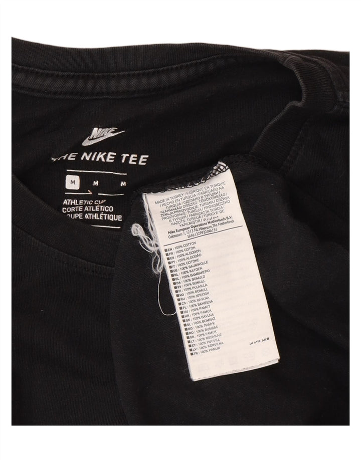 Nike Mens Athletic Cut T-Shirt Top Medium Black Cotton