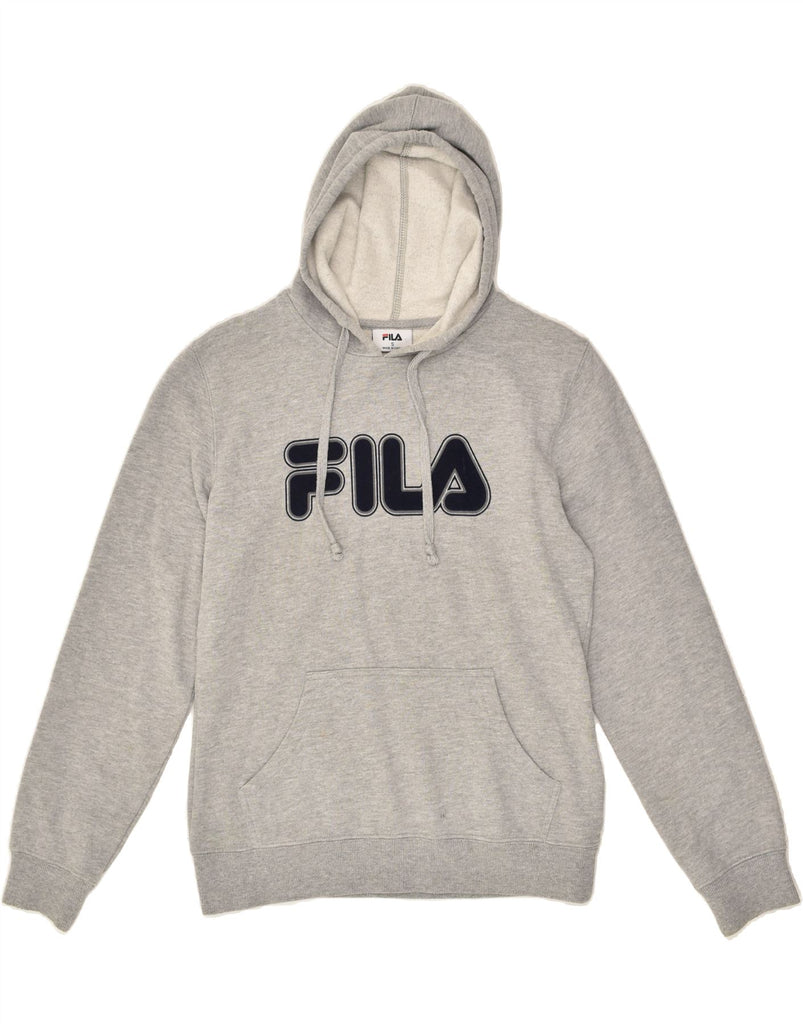 FILA Mens Graphic Hoodie Jumper Small Grey Cotton | Vintage Fila | Thrift | Second-Hand Fila | Used Clothing | Messina Hembry 