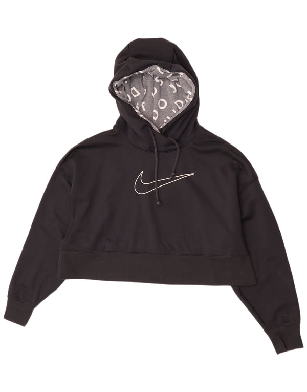 Nike Womens Dri Fit Graphic Oversized Hoodie Jumper UK 14 Medium Black