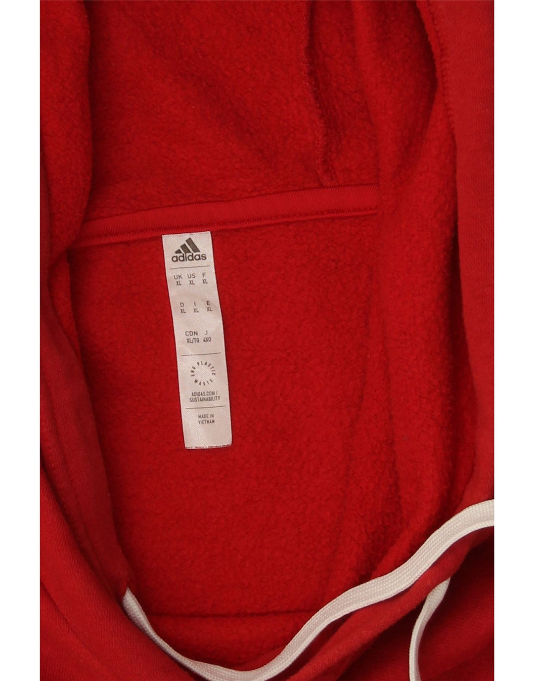 Adidas Mens Hoodie Jumper XL Red Cotton
