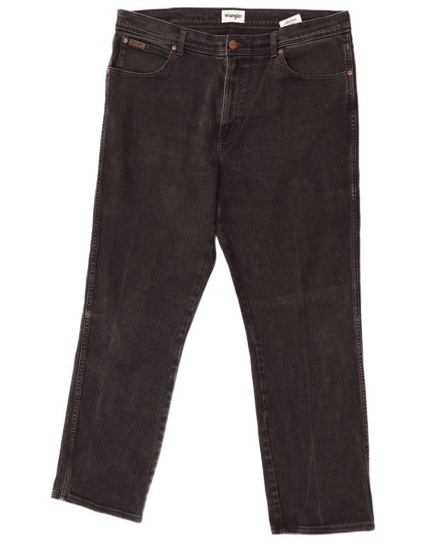 Wrangler Mens Texas Straight Jeans W40 L30 Black Cotton