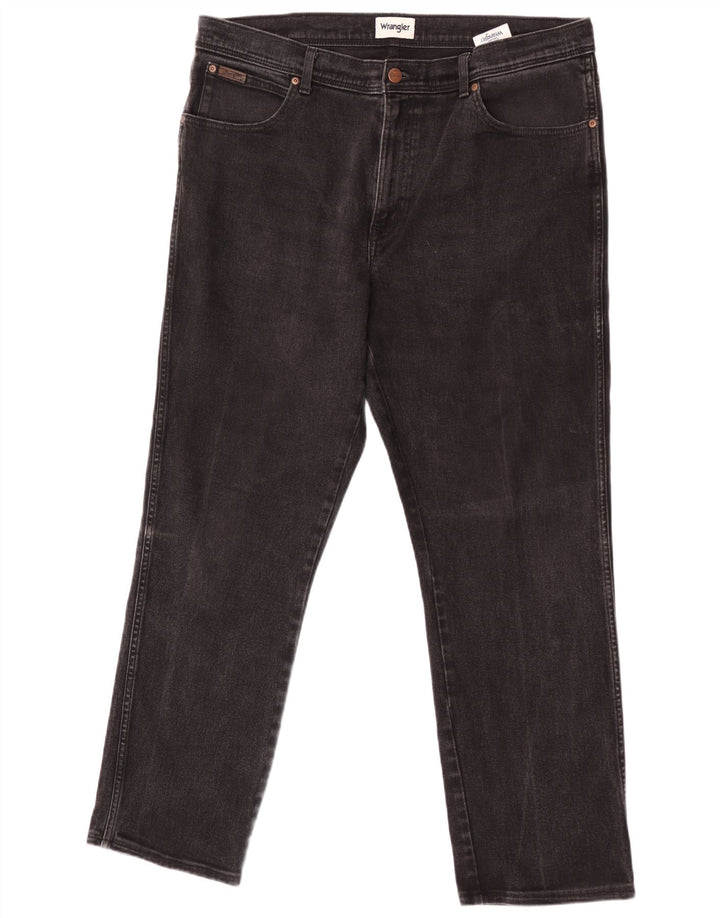 Wrangler Mens Texas Straight Jeans W40 L30 Black Cotton