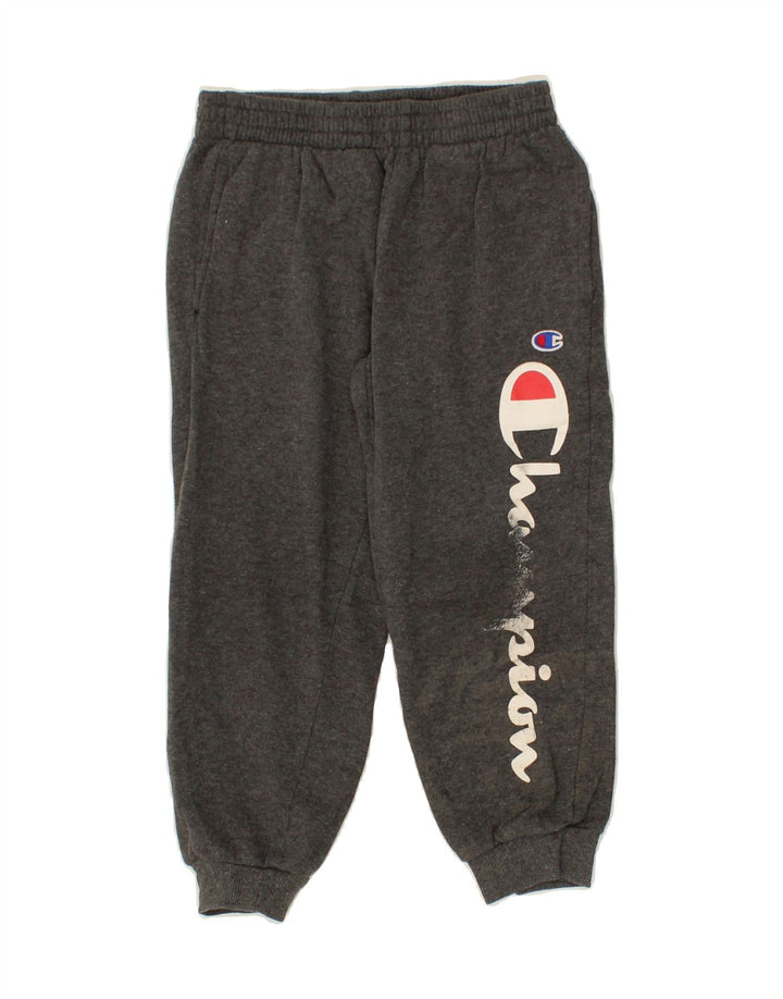 CHAMPION Boys Graphic Tracksuit Trousers Joggers 6-7 Years Small Grey Vintage Champion and Second-Hand Champion from Messina Hembry 