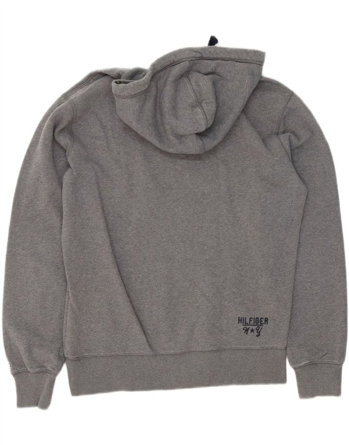 Tommy Hilfiger Mens Graphic Hoodie Jumper Medium Grey Cotton