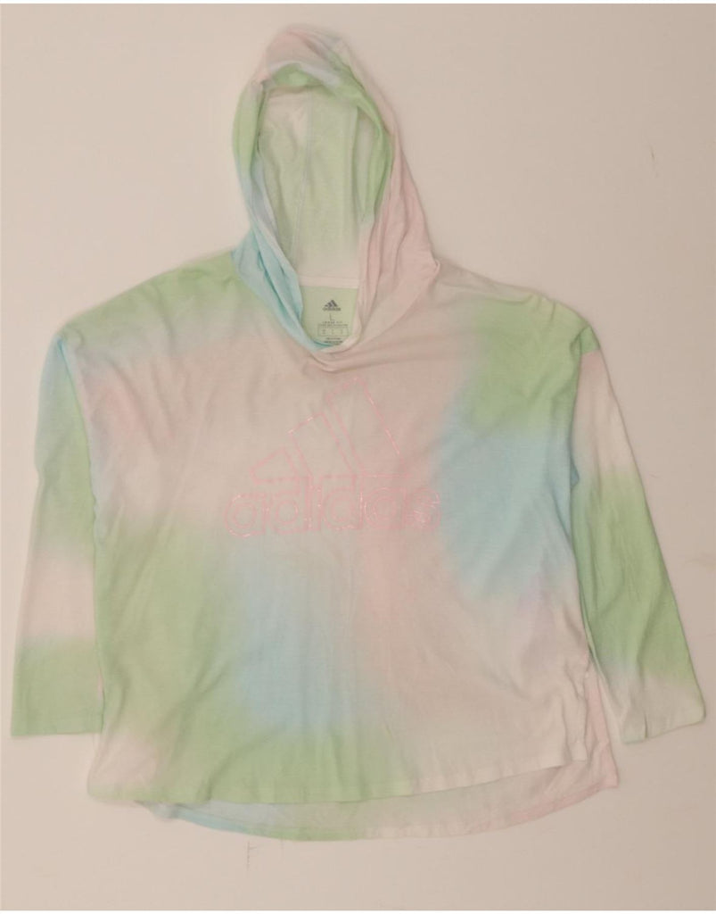ADIDAS Womens Loose Fit Graphic Top 3/4 Sleeve UK 16 Large Multicoloured Vintage Adidas and Second-Hand Adidas from Messina Hembry 