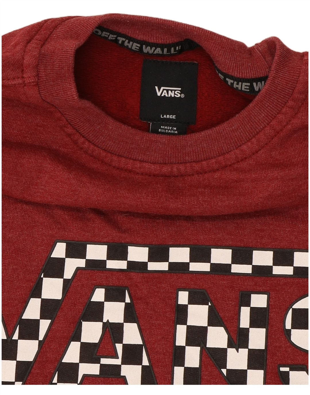 VANS Womens Graphic Sweatshirt Jumper UK 16 Large Maroon Cotton