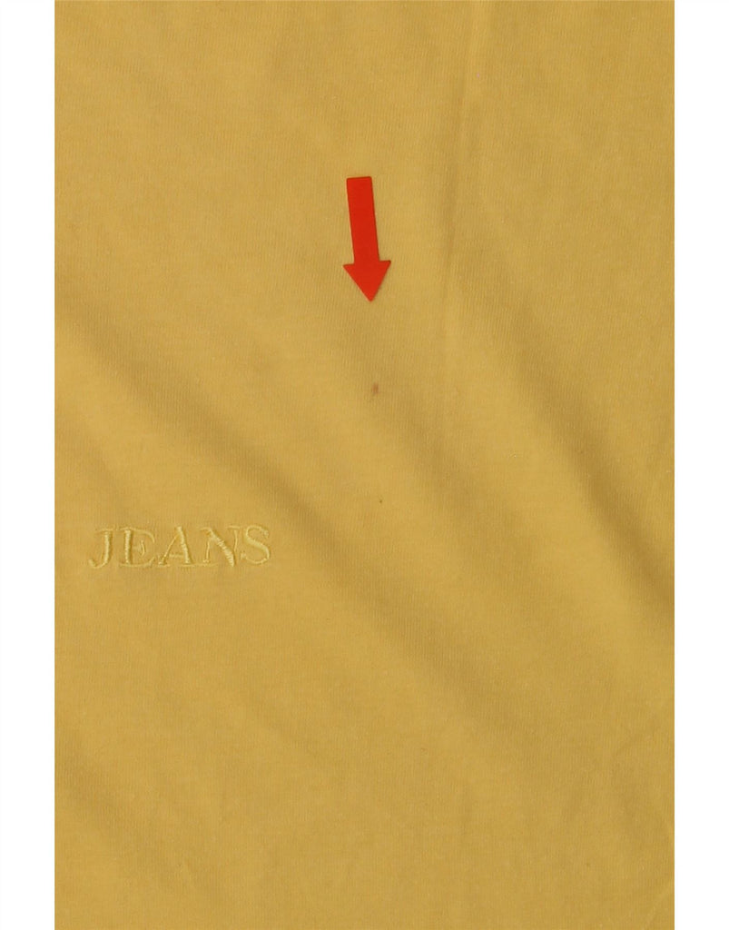 TRUSSARDI JEANS Mens T-Shirt Top Small Yellow Cotton Vintage Trussardi Jeans and Second-Hand Trussardi Jeans from Messina Hembry 