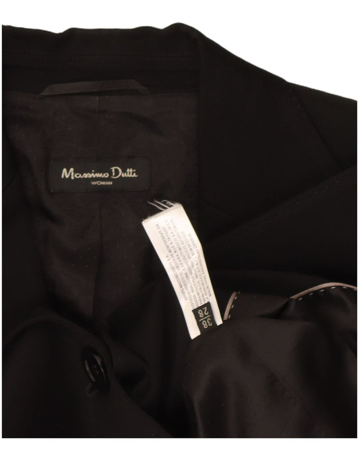 Massimo Dutti Womens 1 Button Blazer Jacket EU 38 Small Black Wool