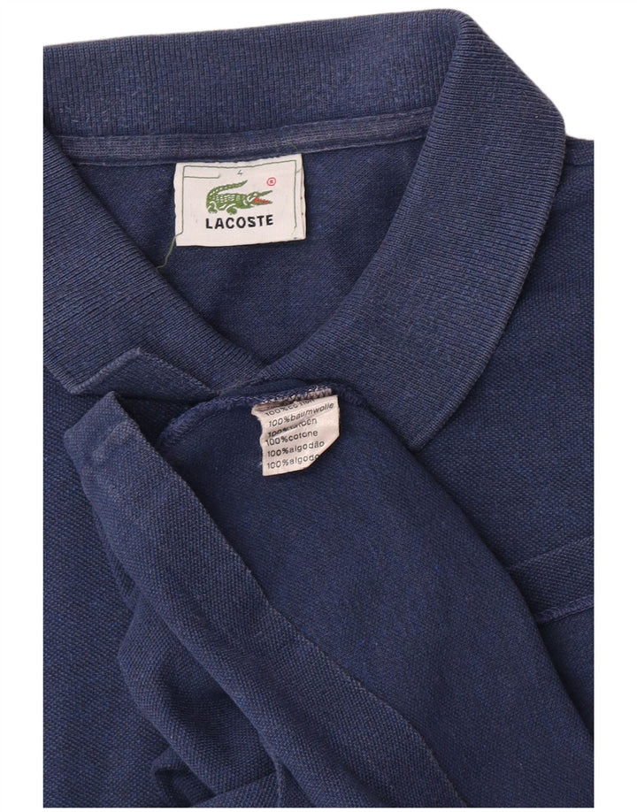 Lacoste Mens Polo Shirt Size 4 Medium Navy Blue Cotton