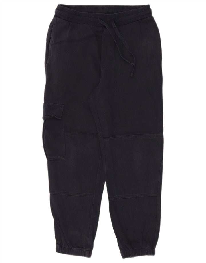 Zara Mens Cargo Tracksuit Trousers Joggers Small Navy Blue Cotton