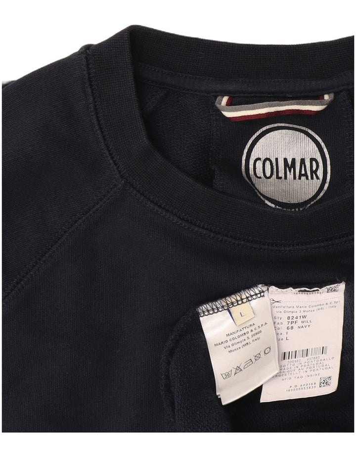 Colmar Mens Graphic Sweatshirt Jumper Large Navy Blue Cotton
