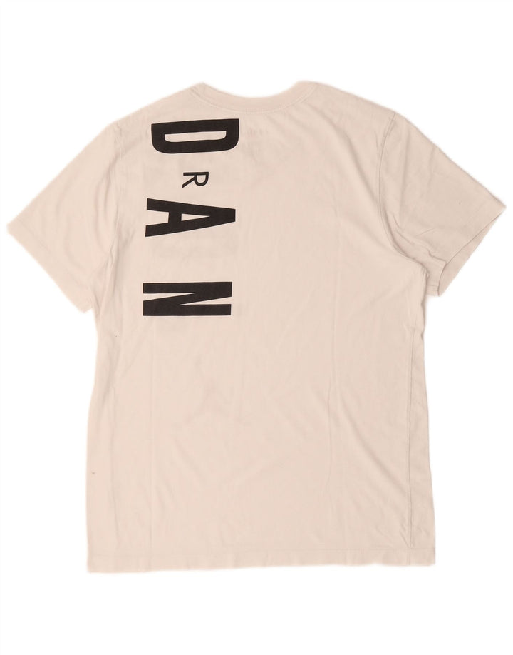 Jordan Mens Standard Fit Graphic T-Shirt Top Medium White Cotton