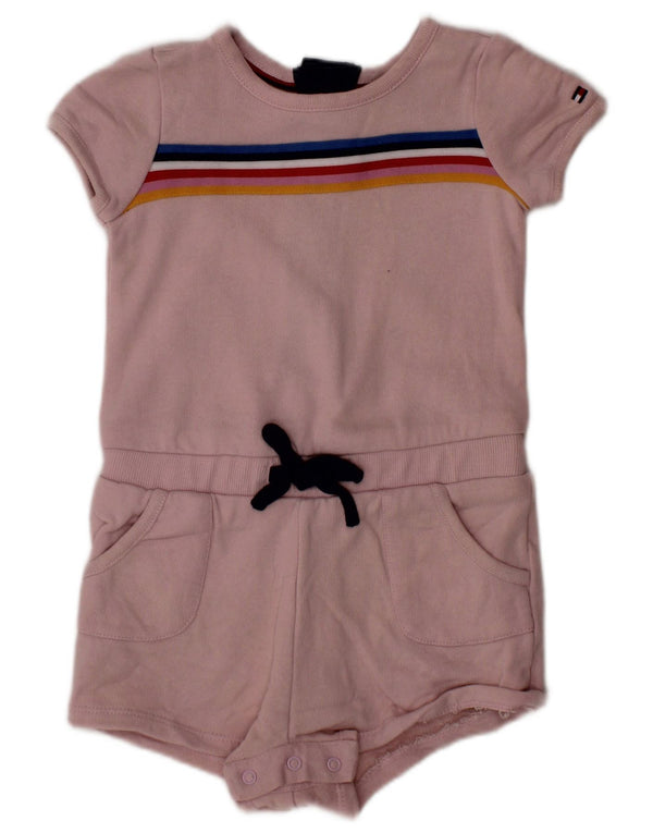 TOMMY HILFIGER Baby Girls Playsuit 6-9 Months  Pink Striped Cotton