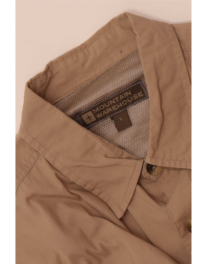 Mountain Warehouse Mens Short Sleeve Regular Fit Shirt Large Beige