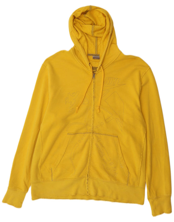 Nike Mens Graphic Zip Hoodie Sweater UK 45/47 XL Yellow