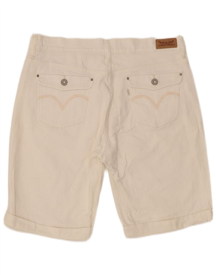 Levi's Womens Denim Shorts US 10 Large W30  Off White