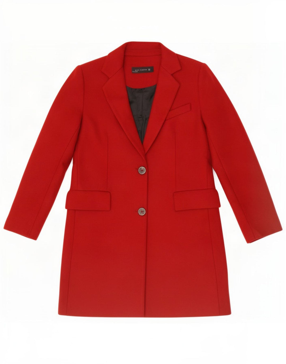 Zara Womens Longline 2 Button Blazer Jacket UK 14 Medium Red