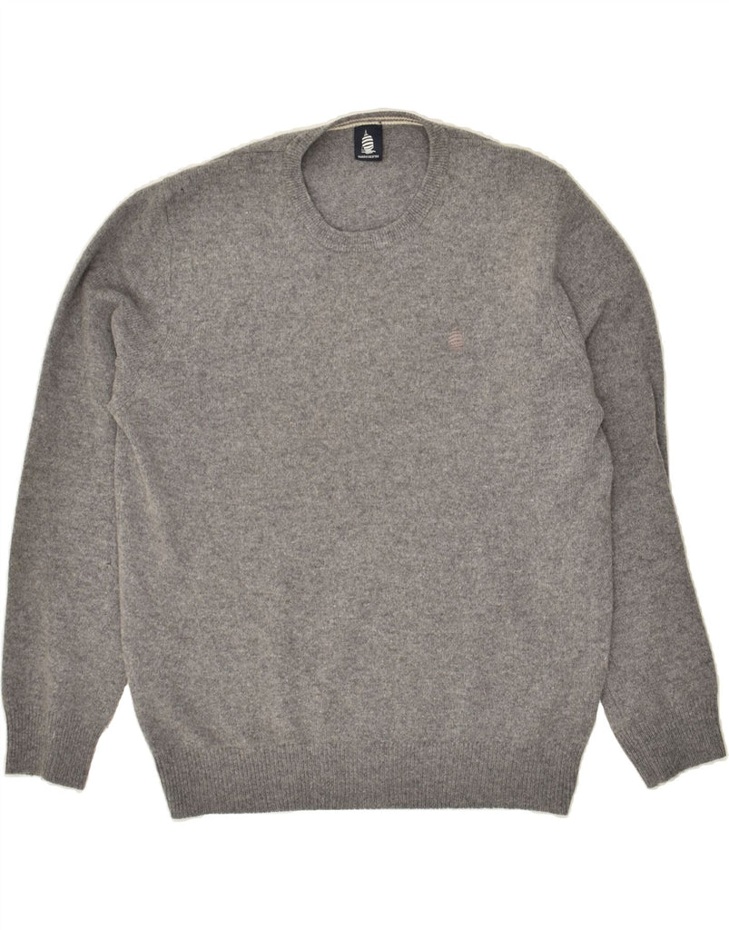 MARINA YACHTING Mens Crew Neck Jumper Sweater Medium Grey Virgin Wool Vintage Marina Yachting and Second-Hand Marina Yachting from Messina Hembry 