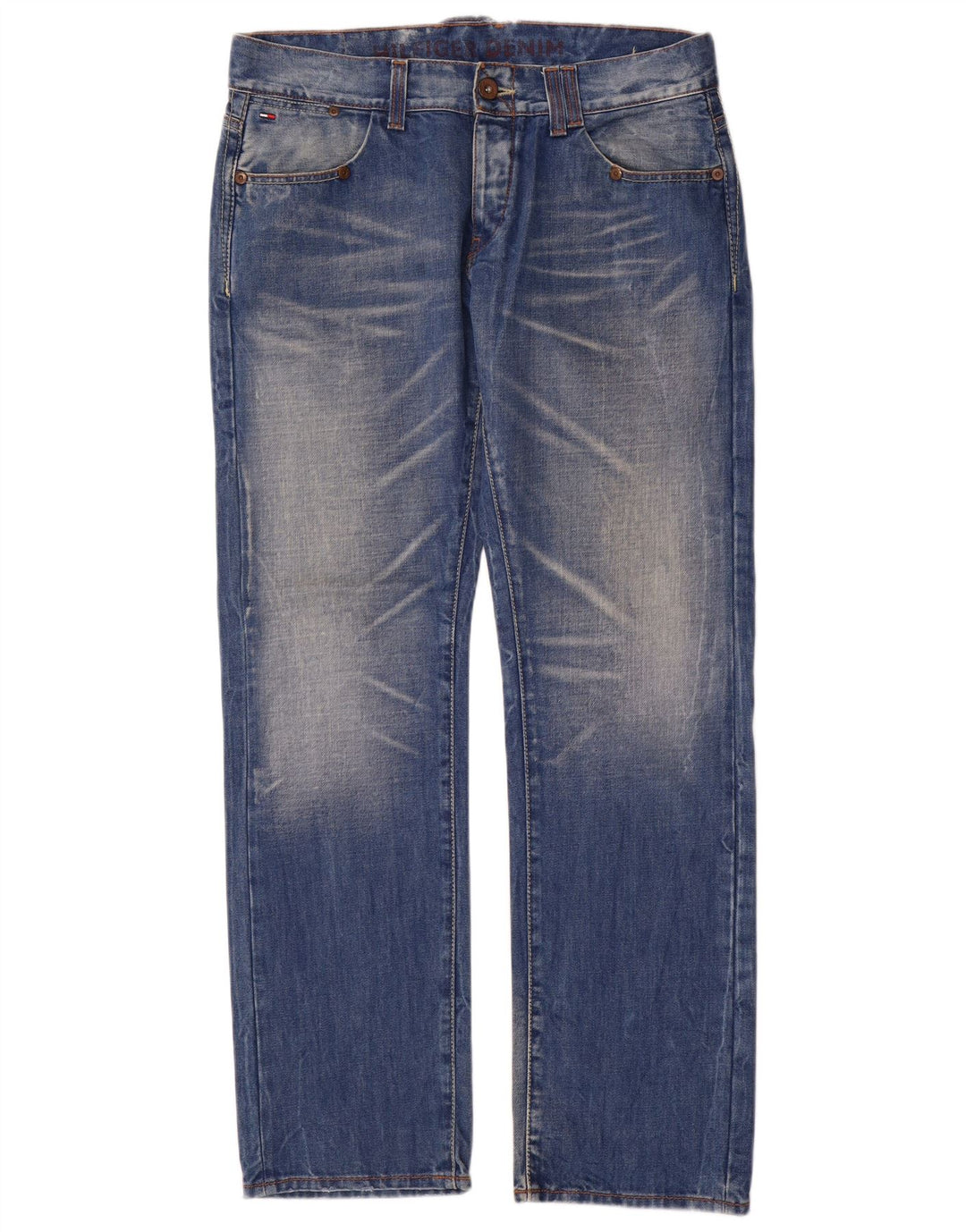 Tommy Hilfiger Mens Straight Jeans W34 L34 Blue Cotton