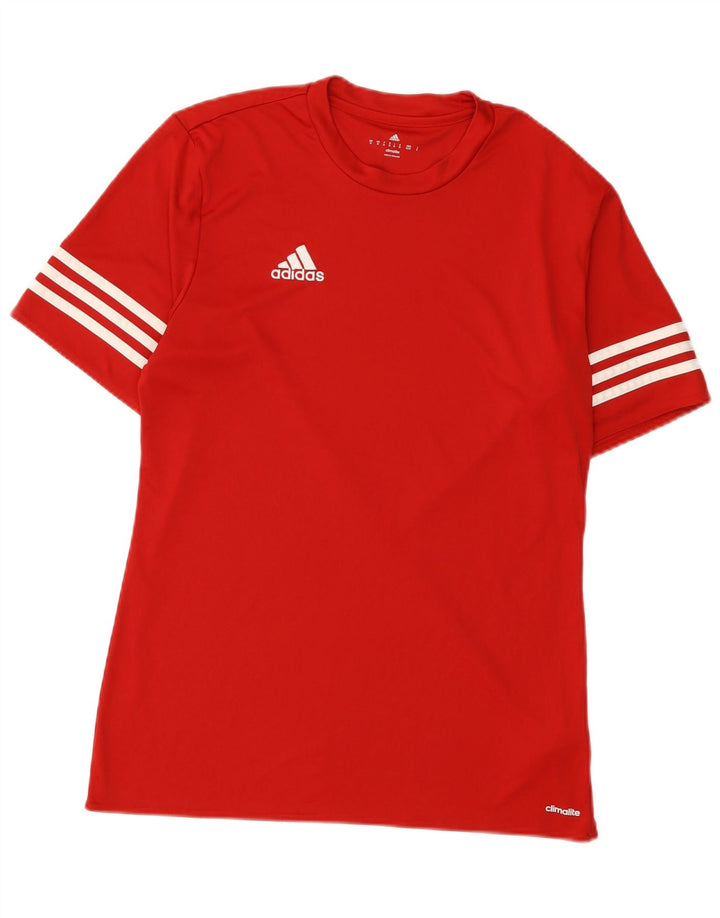 Adidas Mens Climalite T-Shirt Top Medium Red Polyester