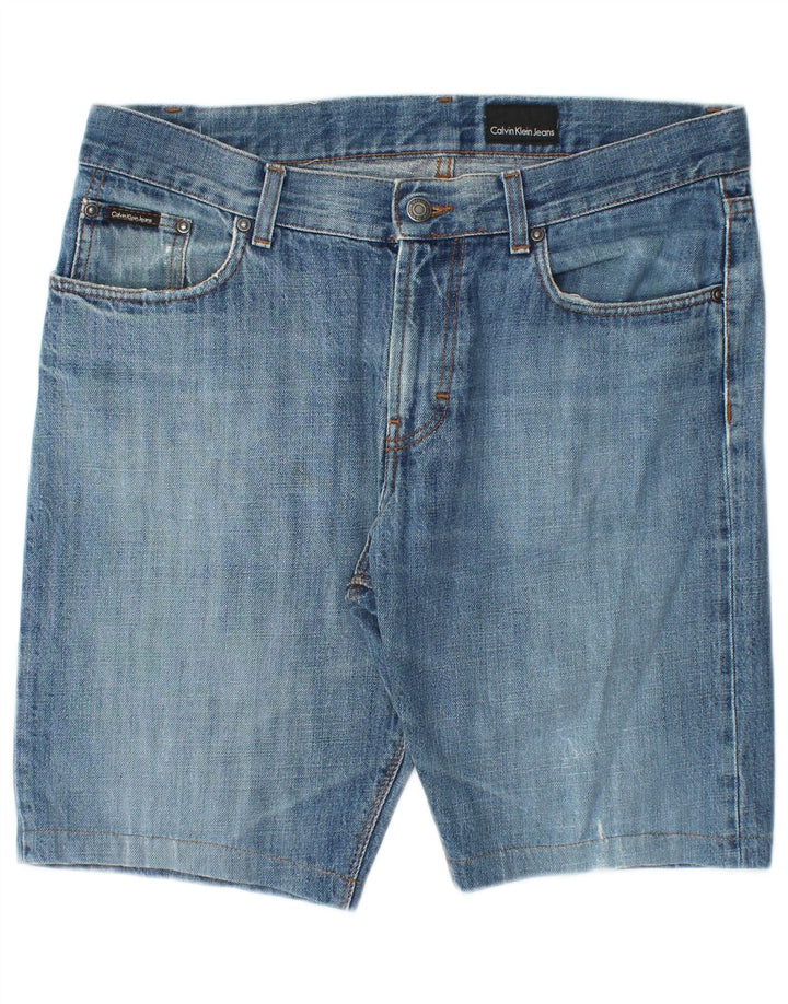 CALVIN KLEIN Mens Denim Shorts W34 Large  Blue Cotton