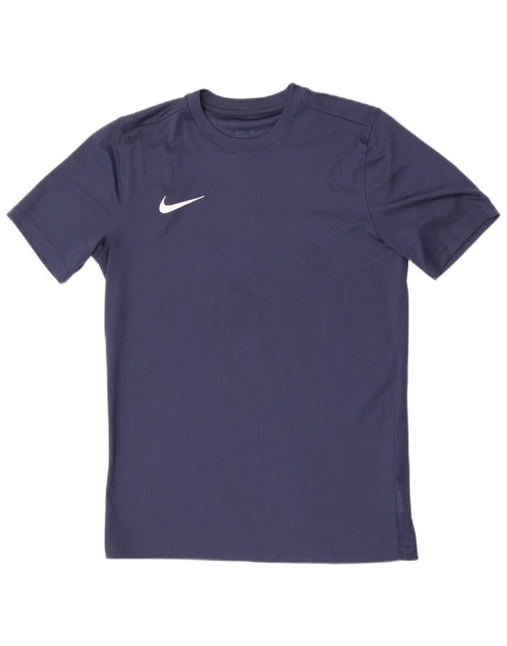 Nike Mens Dri Fit T-Shirt Top Medium Navy Blue Polyester