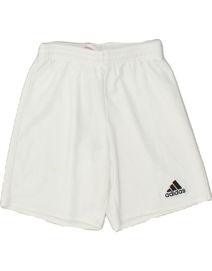 ADIDAS Boys Sport Shorts 9-10 Years Off White Polyester | Vintage Adidas | Thrift | Second-Hand Adidas | Used Clothing | Messina Hembry 