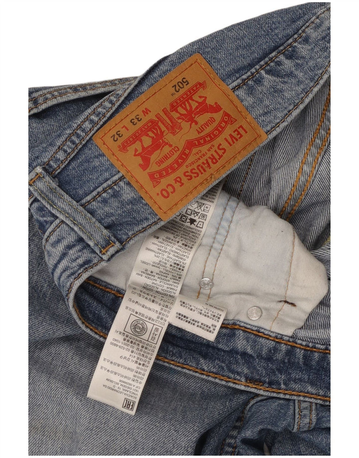 Levi's Mens 502 Tapered Jeans W33 L32 Blue Cotton