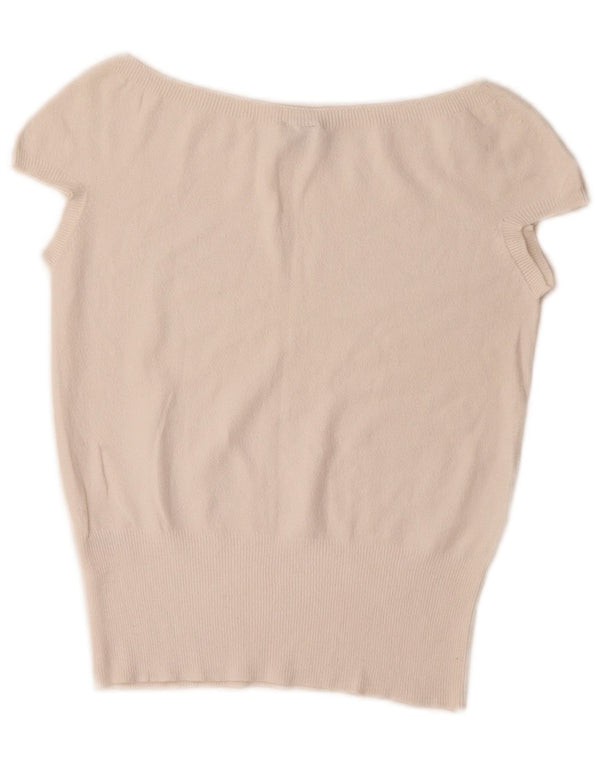 Oasis Womens Crop Blouse Top UK 10 Small White Viscose