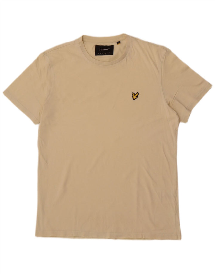 Lyle & Scott Mens T-Shirt Top Large Beige Cotton