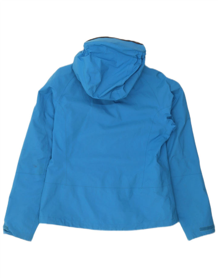 Jack Wolfskin Womens Hooded Rain Jacket UK 10 Small Blue Polyamide