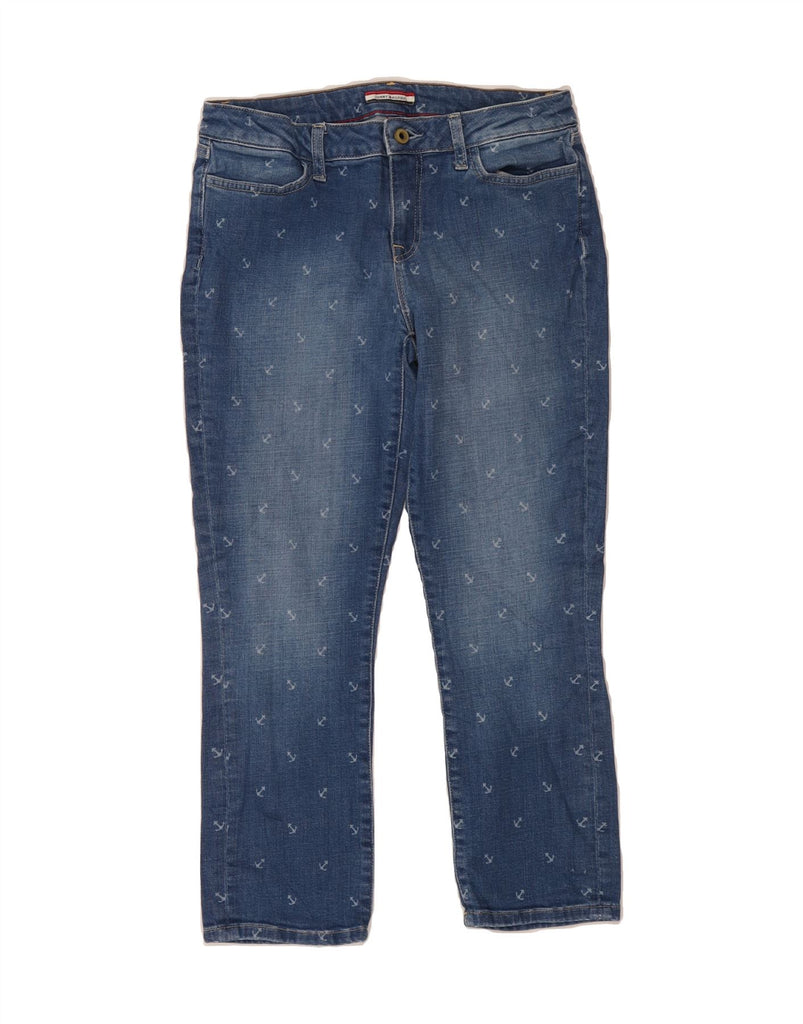 TOMMY HILFIGER Womens Cropped Jeans US 4 Small W27 L24 Blue Spotted Cotton Vintage Tommy Hilfiger and Second-Hand Tommy Hilfiger from Messina Hembry 