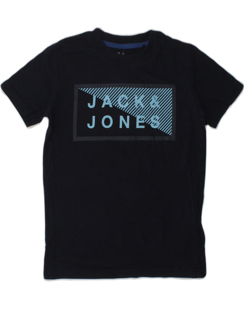 JACK & JONES Boys Graphic T-Shirt Top 7-8 Years Navy Blue Cotton | Vintage Jack & Jones | Thrift | Second-Hand Jack & Jones | Used Clothing | Messina Hembry 