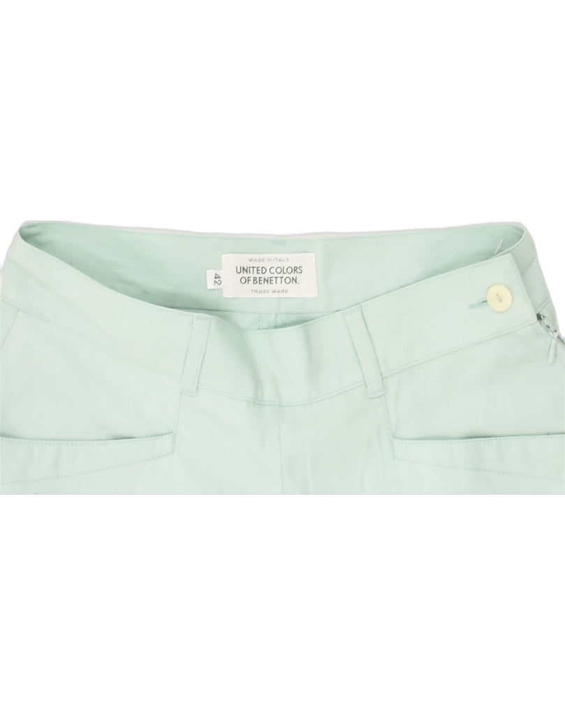 BENETTON Womens High Waist Casual Shorts IT 42 Medium W26 Green Polyester | Vintage Benetton | Thrift | Second-Hand Benetton | Used Clothing | Messina Hembry 