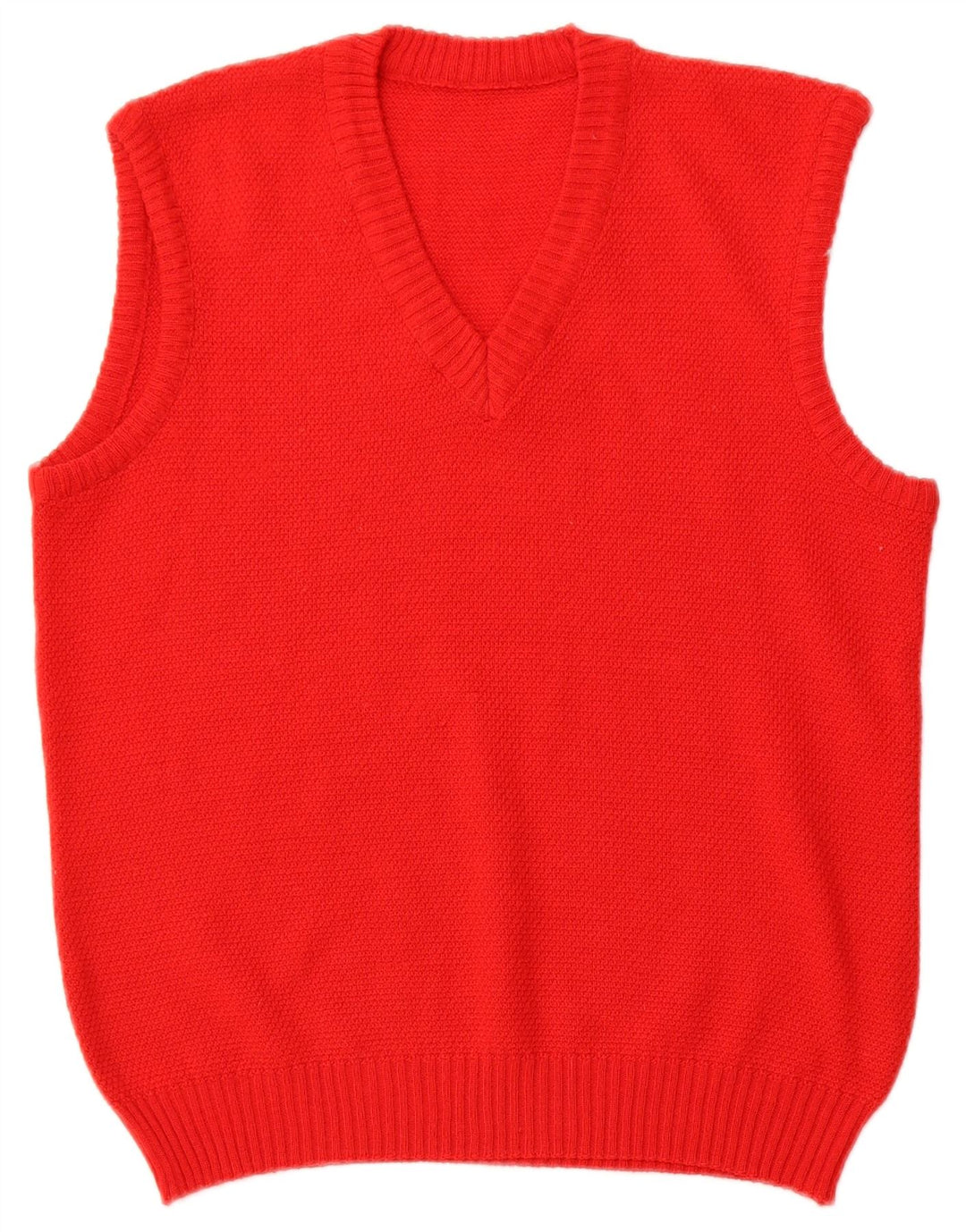 VINTAGE Womens Vest Tank Top UK 14 Medium Red Acrylic