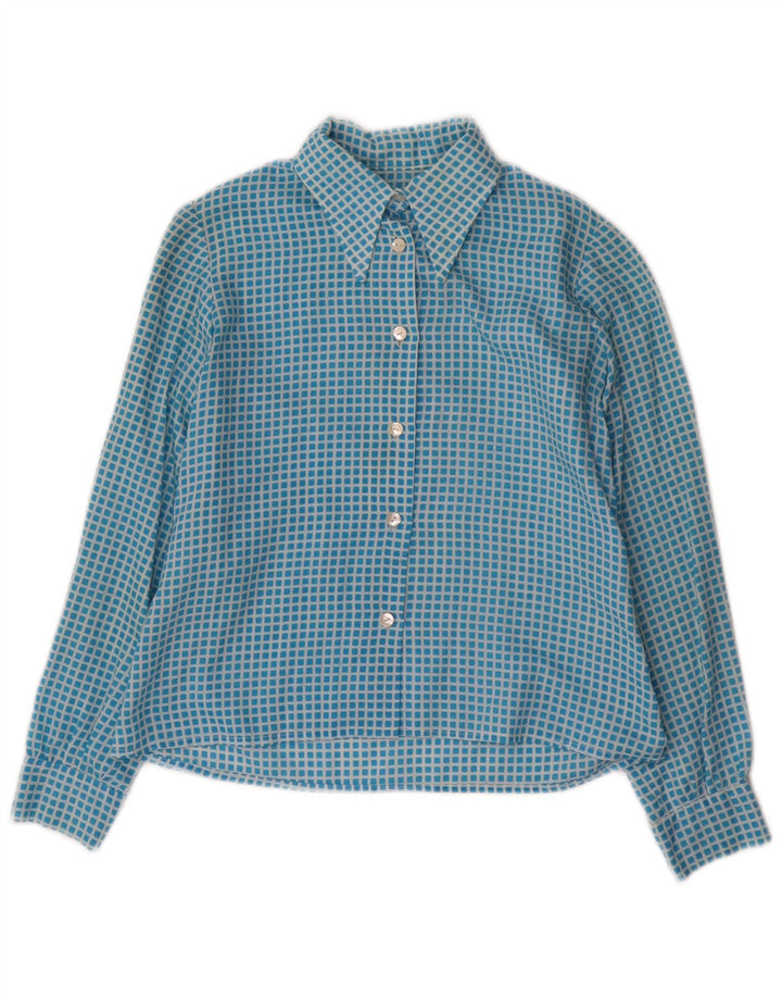 Vintage Womens Shirt UK 10 Small Blue Check