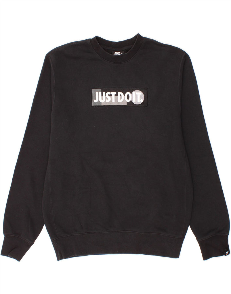 NIKE Mens Graphic Sweatshirt Jumper Medium Black Cotton Vintage Nike and Second-Hand Nike from Messina Hembry 