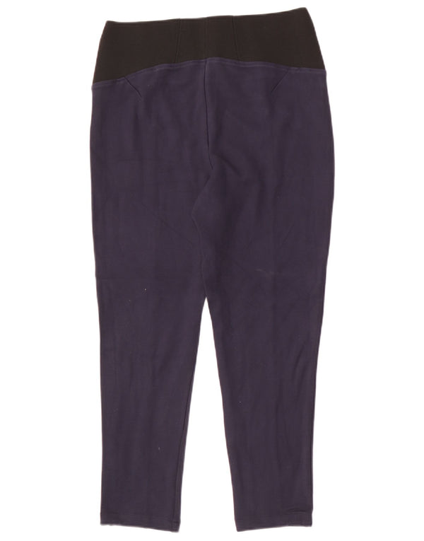 MARKS & SPENCER Womens Crop Casual Trousers UK 10 Small W28 L24 Navy Blue