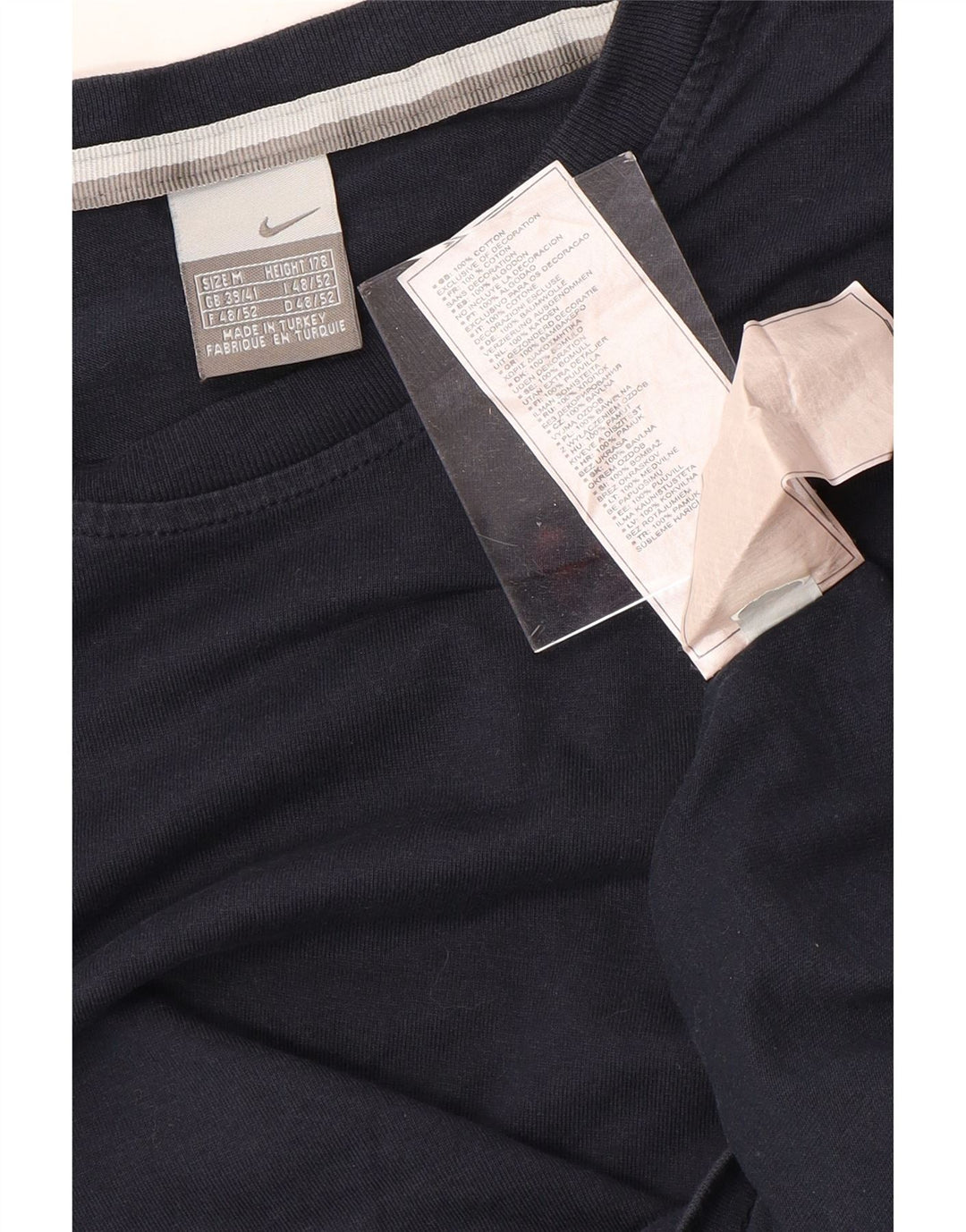 NIKE Mens Top Long Sleeve UK 39/41 Medium Navy Blue Cotton