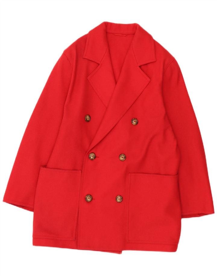 Marella Womens Oversized Double Breasted Coat UK 8 Small Red Wool